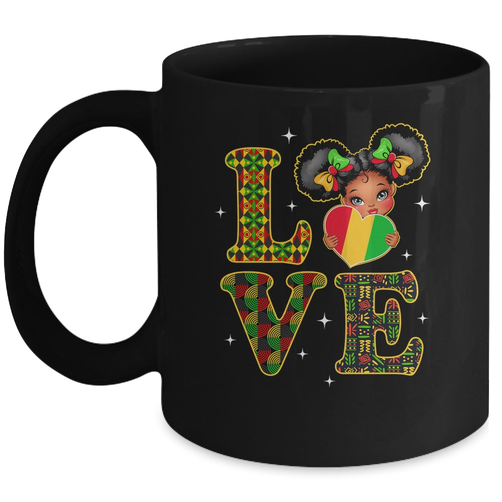 Love Black History Month Strong African Girls Kids Mug | siriusteestore
