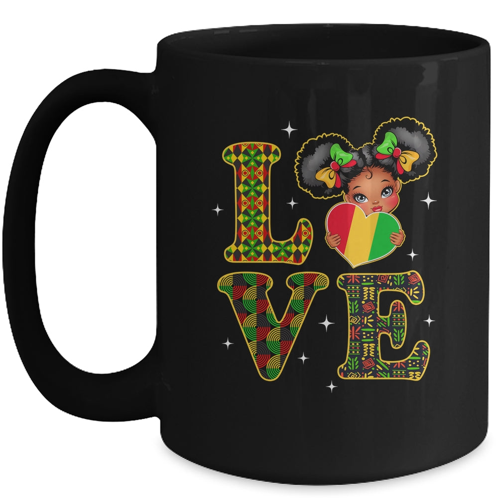 Love Black History Month Strong African Girls Kids Mug | siriusteestore