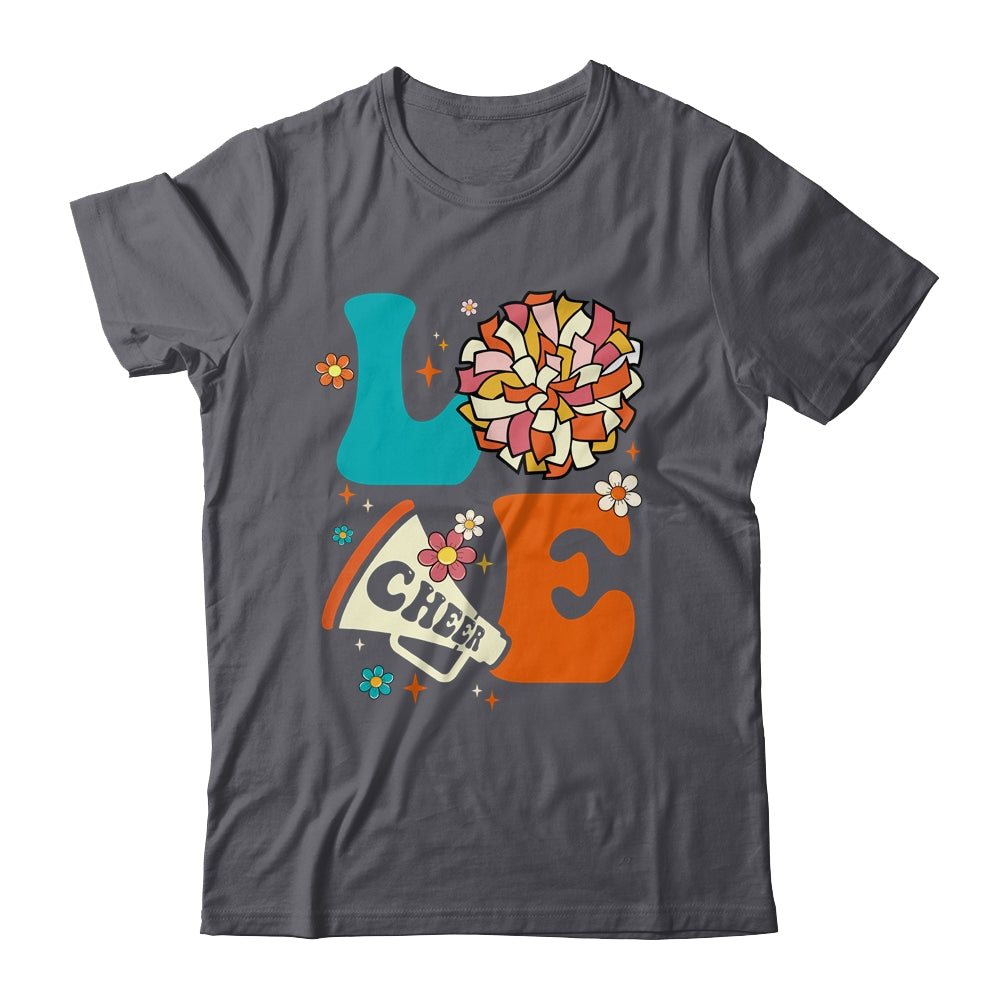 Love Cheer Groovy Cheerleader Cheerleading Women Girls Shirt & Tank Top | siriusteestore