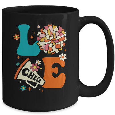 Love Cheer Groovy Cheerleader Cheerleading Women Girls Mug | siriusteestore