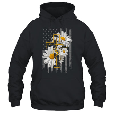 Love Faith Daisy Flowers Cross Flag Christian For Women Shirt & Hoodie | siriusteestore