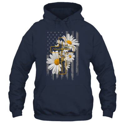 Love Faith Daisy Flowers Cross Flag Christian For Women Shirt & Hoodie | siriusteestore