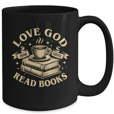 Love God Drink Coffee Read Books Lovers Vintage Christian Mug | siriusteestore