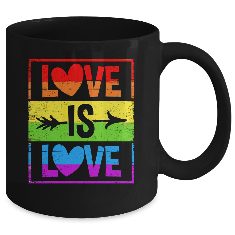 Love Is Love LGBT Gay Lesbian Pride LGBTQ Rainbow Color Mug | siriusteestore