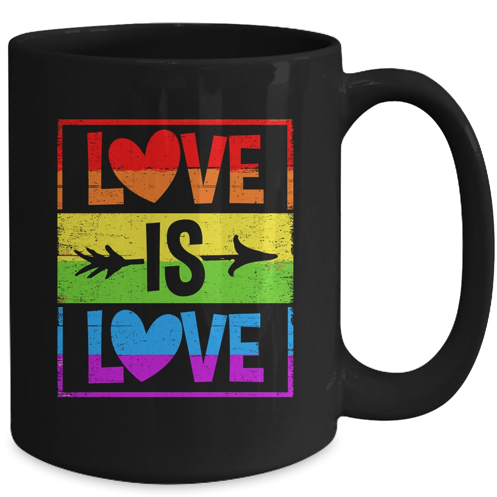 Love Is Love LGBT Gay Lesbian Pride LGBTQ Rainbow Color Mug | siriusteestore