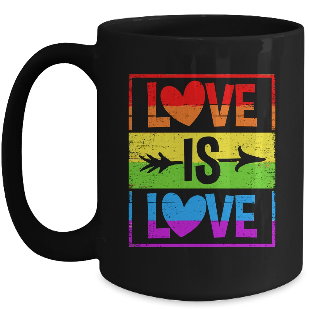 Love Is Love LGBT Gay Lesbian Pride LGBTQ Rainbow Color Mug | siriusteestore