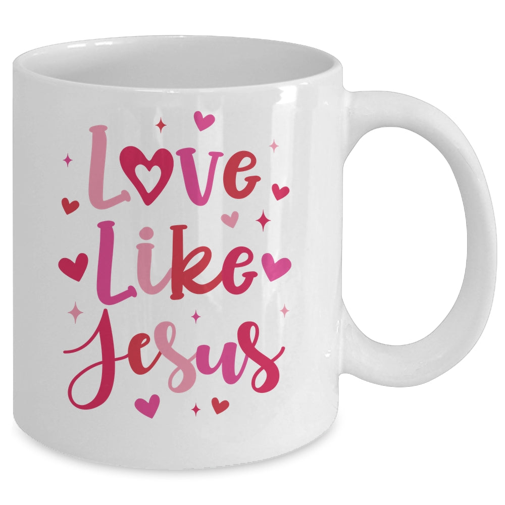 Love Like Jesus Coquette Heart Valentine Day Christian Mug | siriusteestore