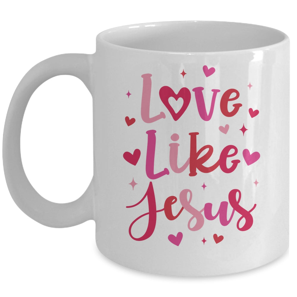 Love Like Jesus Coquette Heart Valentine Day Christian Mug | siriusteestore