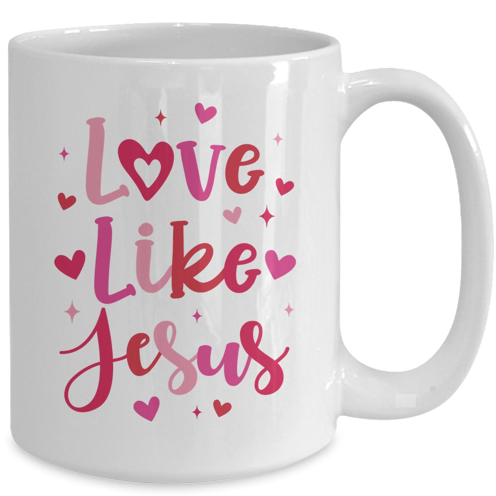 Love Like Jesus Coquette Heart Valentine Day Christian Mug | siriusteestore