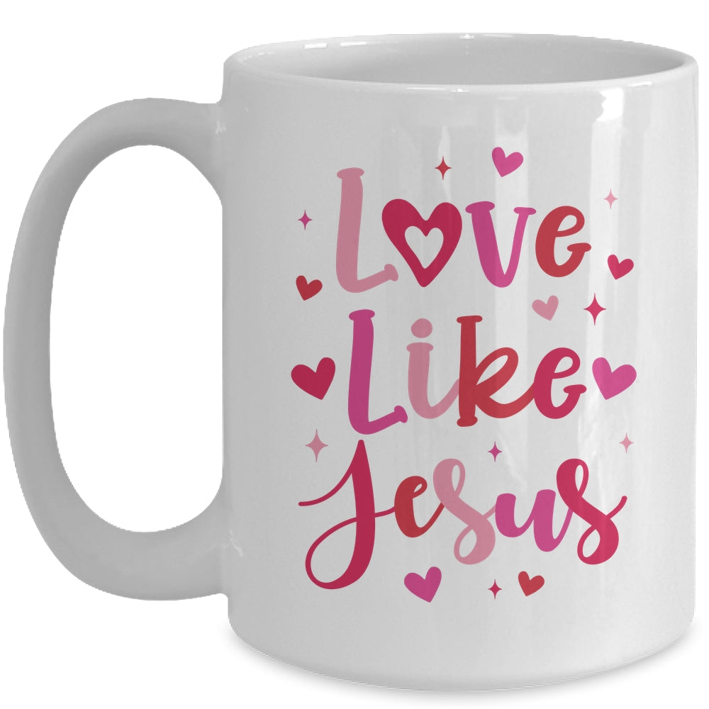 Love Like Jesus Coquette Heart Valentine Day Christian Mug | siriusteestore