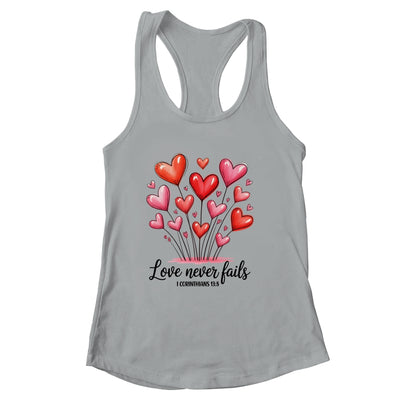 Love Never Fails Valentines Christian Religious Bible Verse Shirt & Tank Top | siriusteestore
