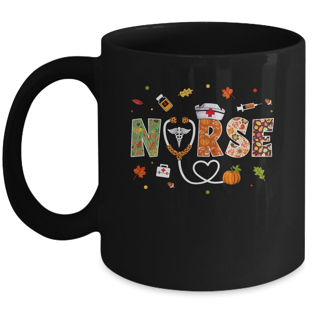Love Nurse Life Pumpkin Fall Autumn Thanksgiving Nursing Mug | siriusteestore