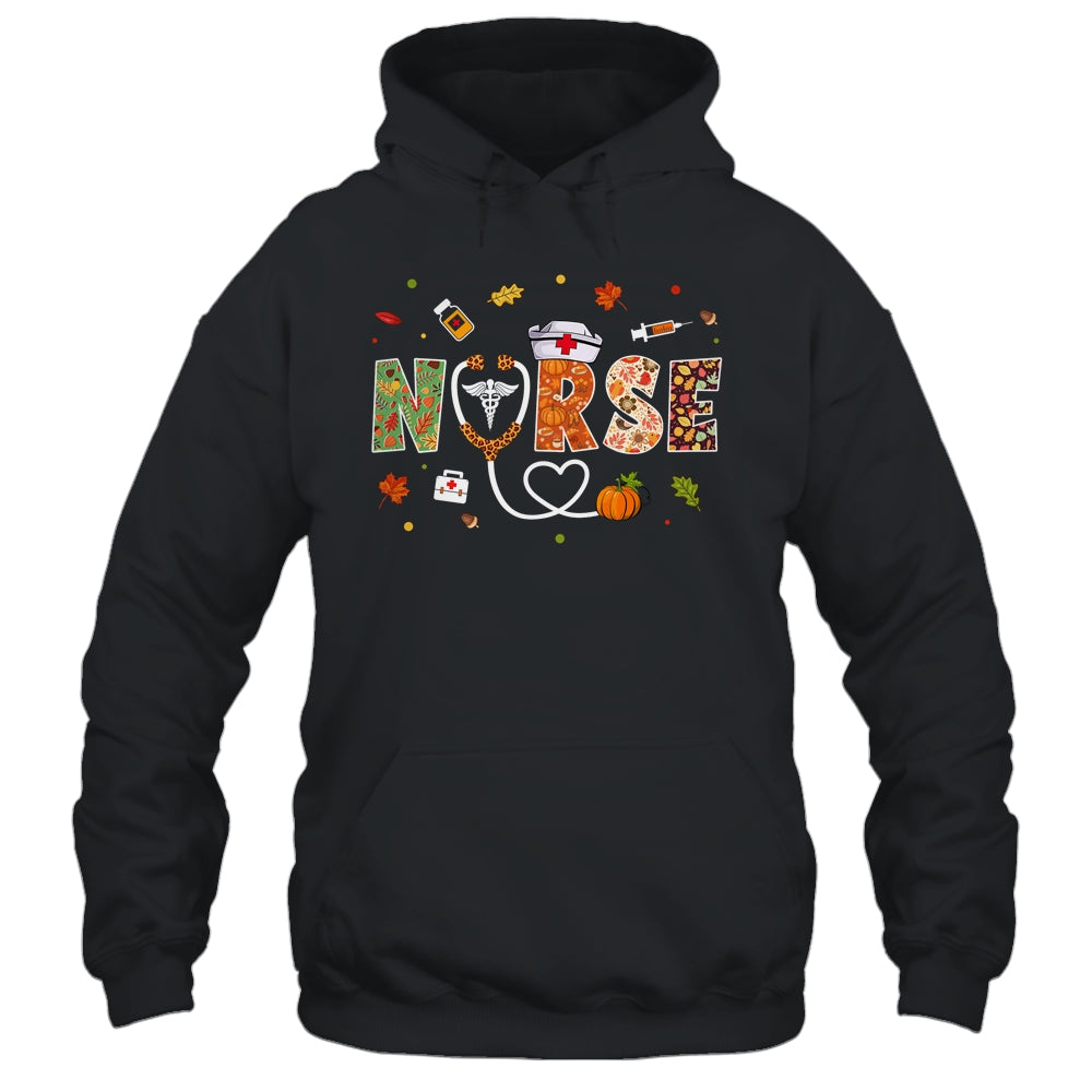 Love Nurse Life Pumpkin Fall Autumn Thanksgiving Nursing Shirt & Hoodie | siriusteestore