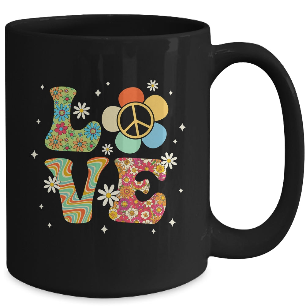 Love Peace Sign 60's 70's Costume Party Outfit Groovy Hippie Mug | siriusteestore