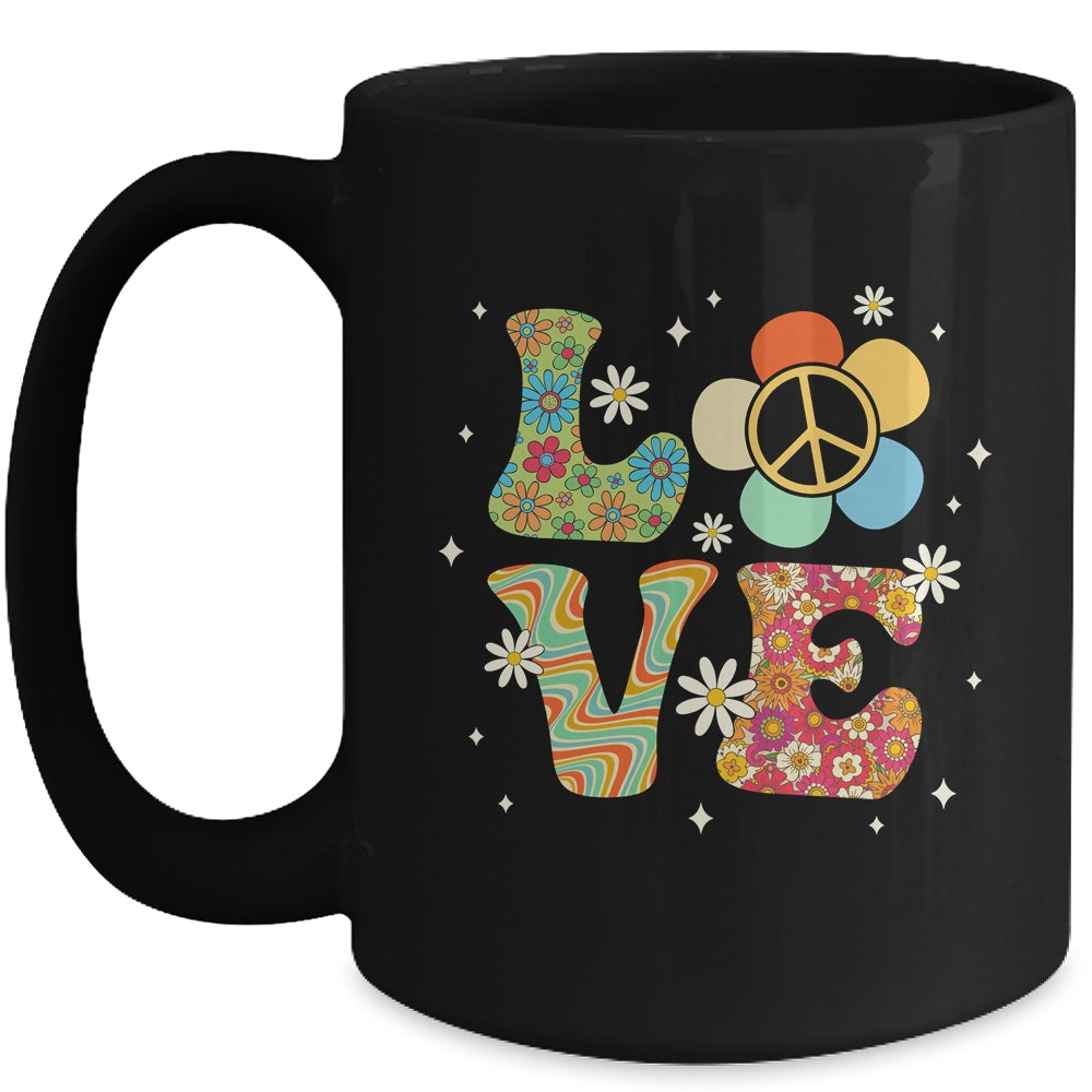 Love Peace Sign 60's 70's Costume Party Outfit Groovy Hippie Mug | siriusteestore