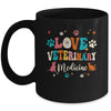 Love Veterinary Medicine Vet Tech For Women Girls Groovy Mug | siriusteestore