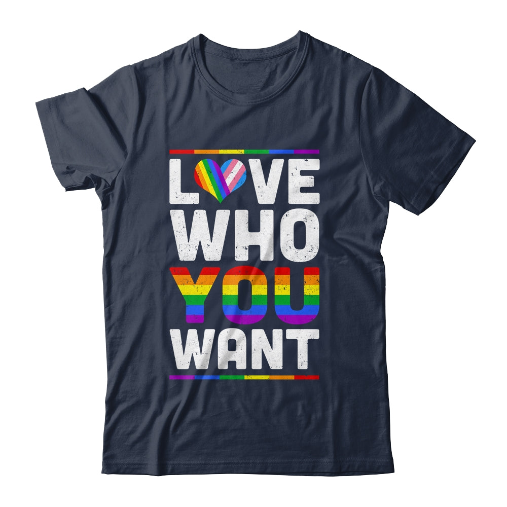 Love Who You Want Gay Pride LGBT Women Men Rainbow LGBTQ Shirt & Tank Top | siriusteestore