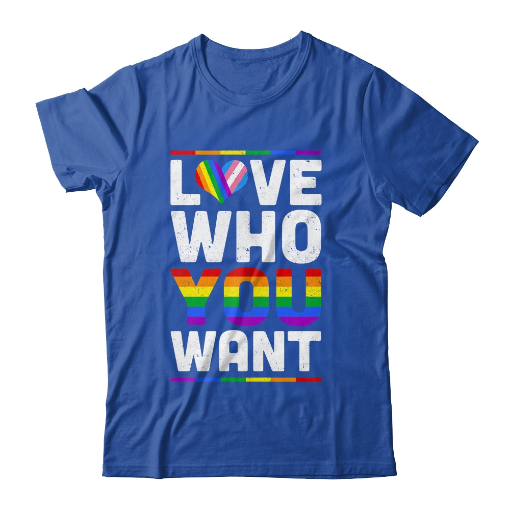 Love Who You Want Gay Pride LGBT Women Men Rainbow LGBTQ Shirt & Tank Top | siriusteestore