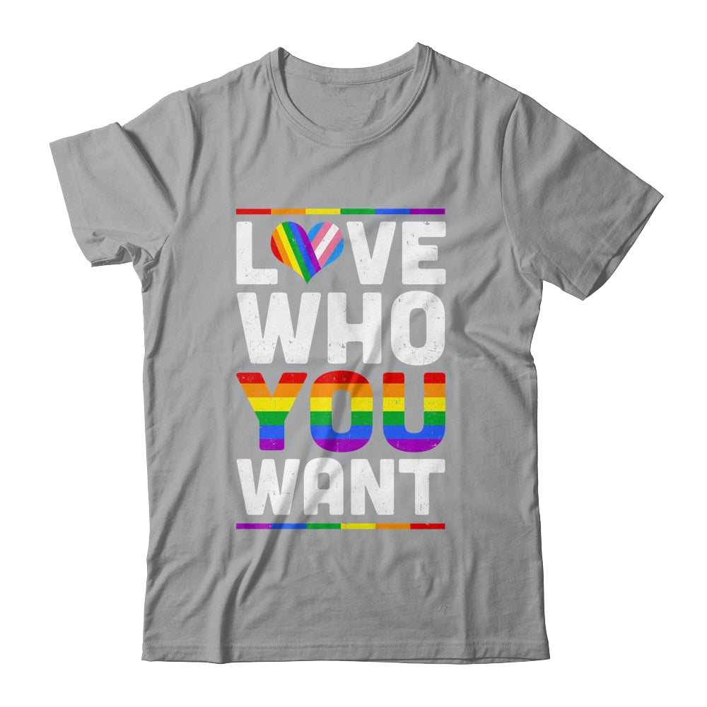 Love Who You Want Gay Pride LGBT Women Men Rainbow LGBTQ Shirt & Tank Top | siriusteestore
