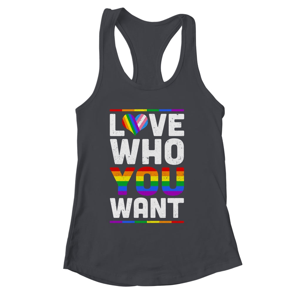 Love Who You Want Gay Pride LGBT Women Men Rainbow LGBTQ Shirt & Tank Top | siriusteestore