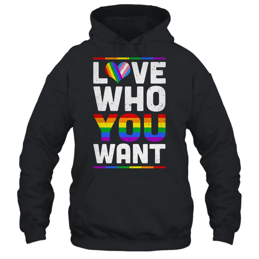 Love Who You Want Gay Pride LGBT Women Men Rainbow LGBTQ Shirt & Tank Top | siriusteestore
