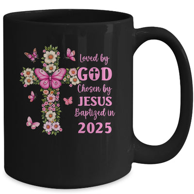 Loved By God Chosen By Jesus Baptized 2025 Christian Floral Mug | siriusteestore