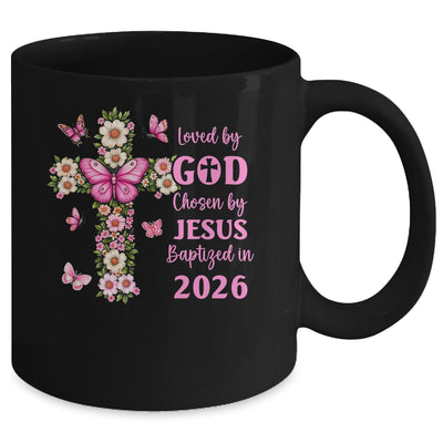Loved By God Chosen By Jesus Baptized 2026 Christian Floral Mug | siriusteestore