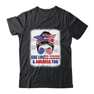 Loves Jesus And America Women 4th Of July Christian Lover Shirt & Tank Top | siriusteestore