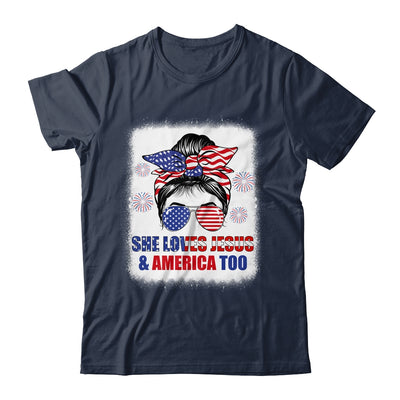 Loves Jesus And America Women 4th Of July Christian Lover Shirt & Tank Top | siriusteestore