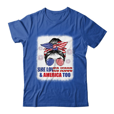 Loves Jesus And America Women 4th Of July Christian Lover Shirt & Tank Top | siriusteestore