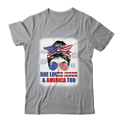 Loves Jesus And America Women 4th Of July Christian Lover Shirt & Tank Top | siriusteestore