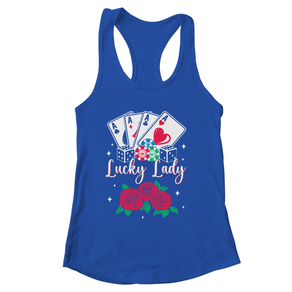 Lucky Lady Poker Player Gambling Casino Gambler Design Women Shirt & Tank Top | siriusteestore