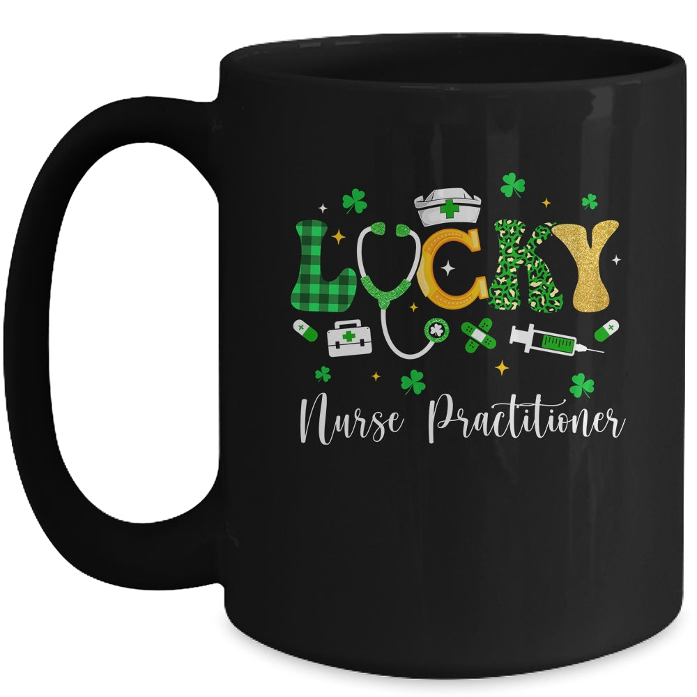 Lucky Nurse Practitioner St Patrick's Day Shamrock Outfits Mug | siriusteestore
