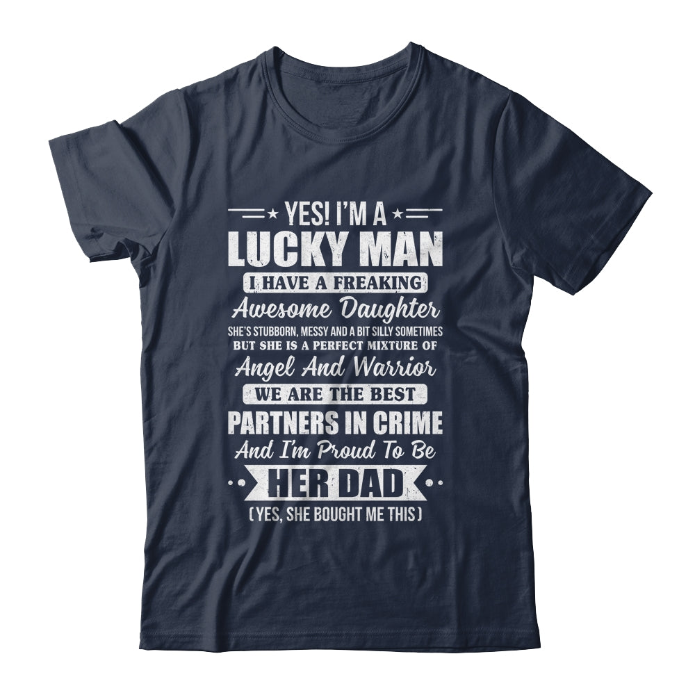 Lucky Proud Dad Awesome Daughter For Fathers Day Birthday Shirt & Tank Top | siriusteestore