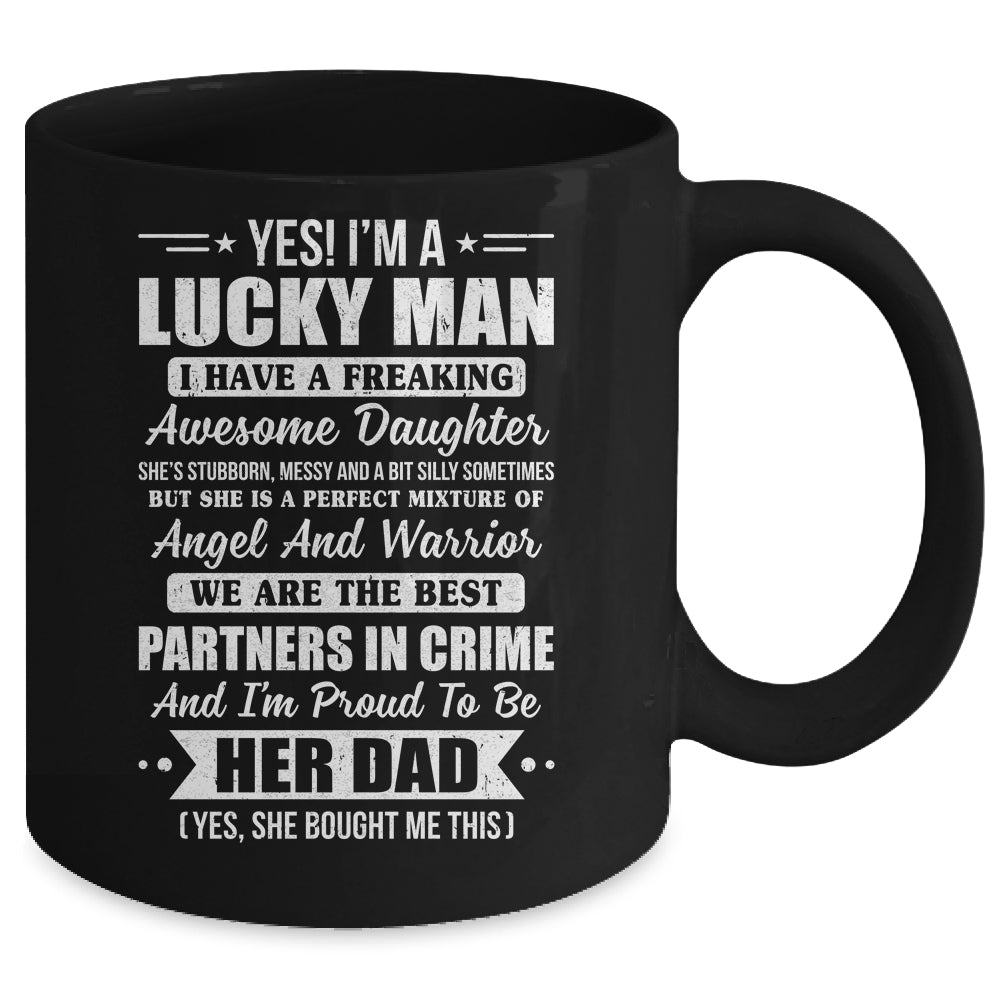 Lucky Proud Dad Awesome Daughter For Fathers Day Birthday Mug | siriusteestore