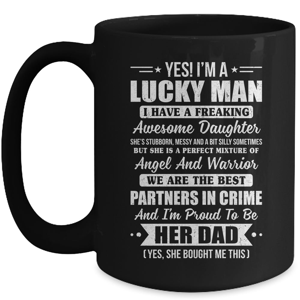 Lucky Proud Dad Awesome Daughter For Fathers Day Birthday Mug | siriusteestore
