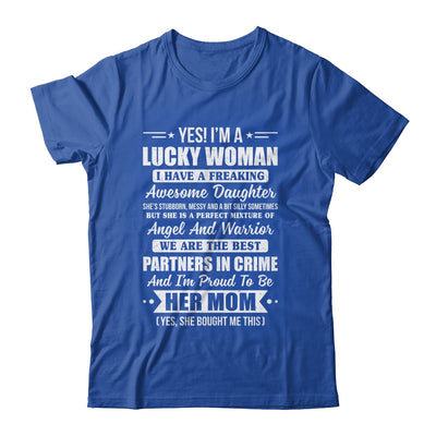 Lucky Proud Mom Awesome Daughter For Mothers Day Birthday Shirt & Tank Top | siriusteestore