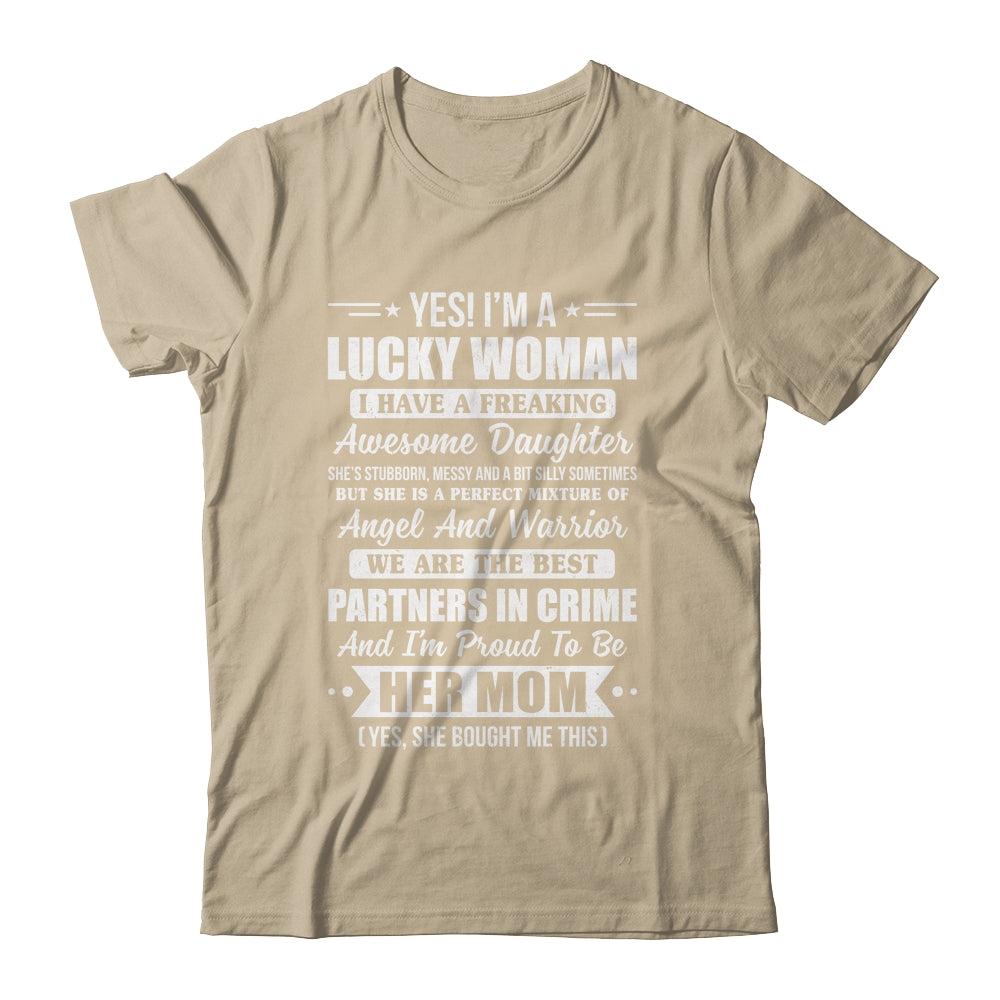 Lucky Proud Mom Awesome Daughter For Mothers Day Birthday Shirt & Tank Top | siriusteestore