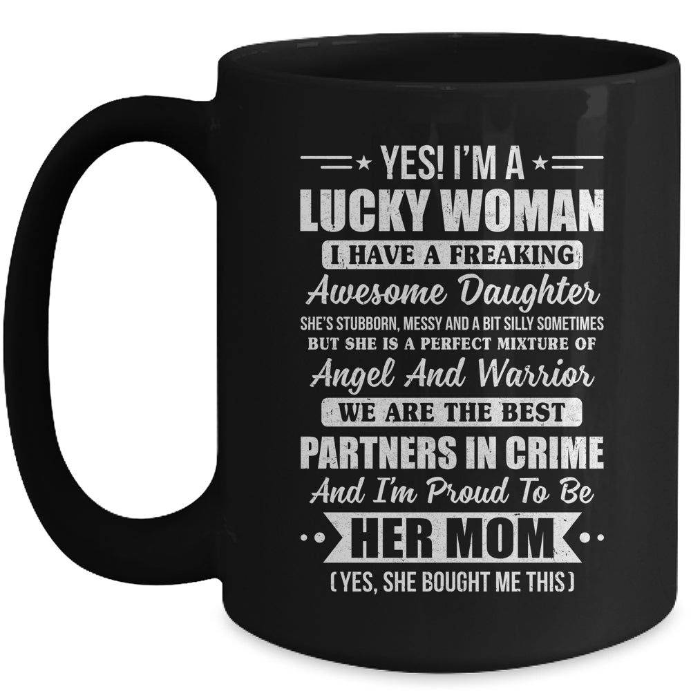 Lucky Proud Mom Awesome Daughter For Mothers Day Birthday Mug | siriusteestore