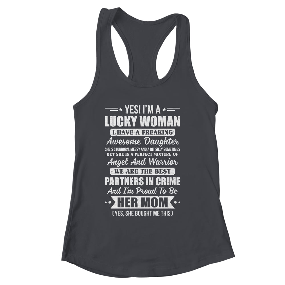 Lucky Proud Mom Awesome Daughter For Mothers Day Birthday Shirt & Tank Top | siriusteestore