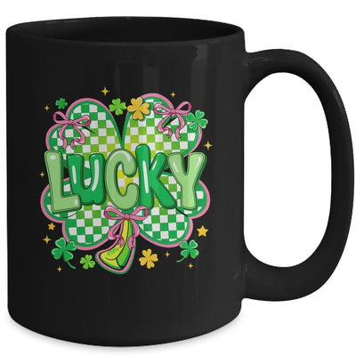 Lucky St Patrick's Day Preppy Coquette Lucky Irish Shamrock Mug | siriusteestore