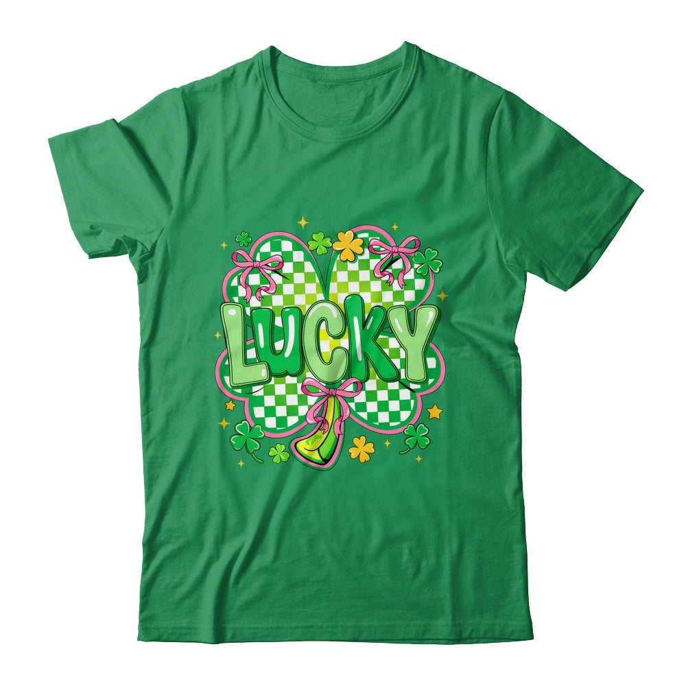 Lucky St Patrick's Day Preppy Coquette Lucky Irish Shamrock Shirt & Hoodie | siriusteestore