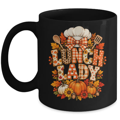 Lunch Lady Fall Thanksgiving Pumpkins Thankful Coquette Mug | siriusteestore