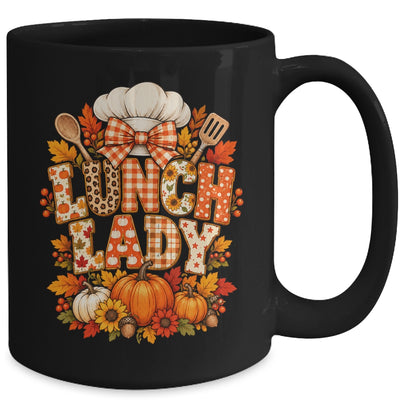 Lunch Lady Fall Thanksgiving Pumpkins Thankful Coquette Mug | siriusteestore
