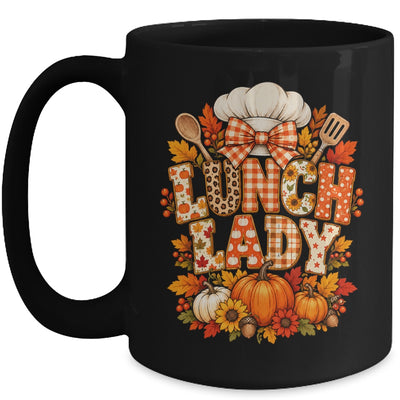 Lunch Lady Fall Thanksgiving Pumpkins Thankful Coquette Mug | siriusteestore