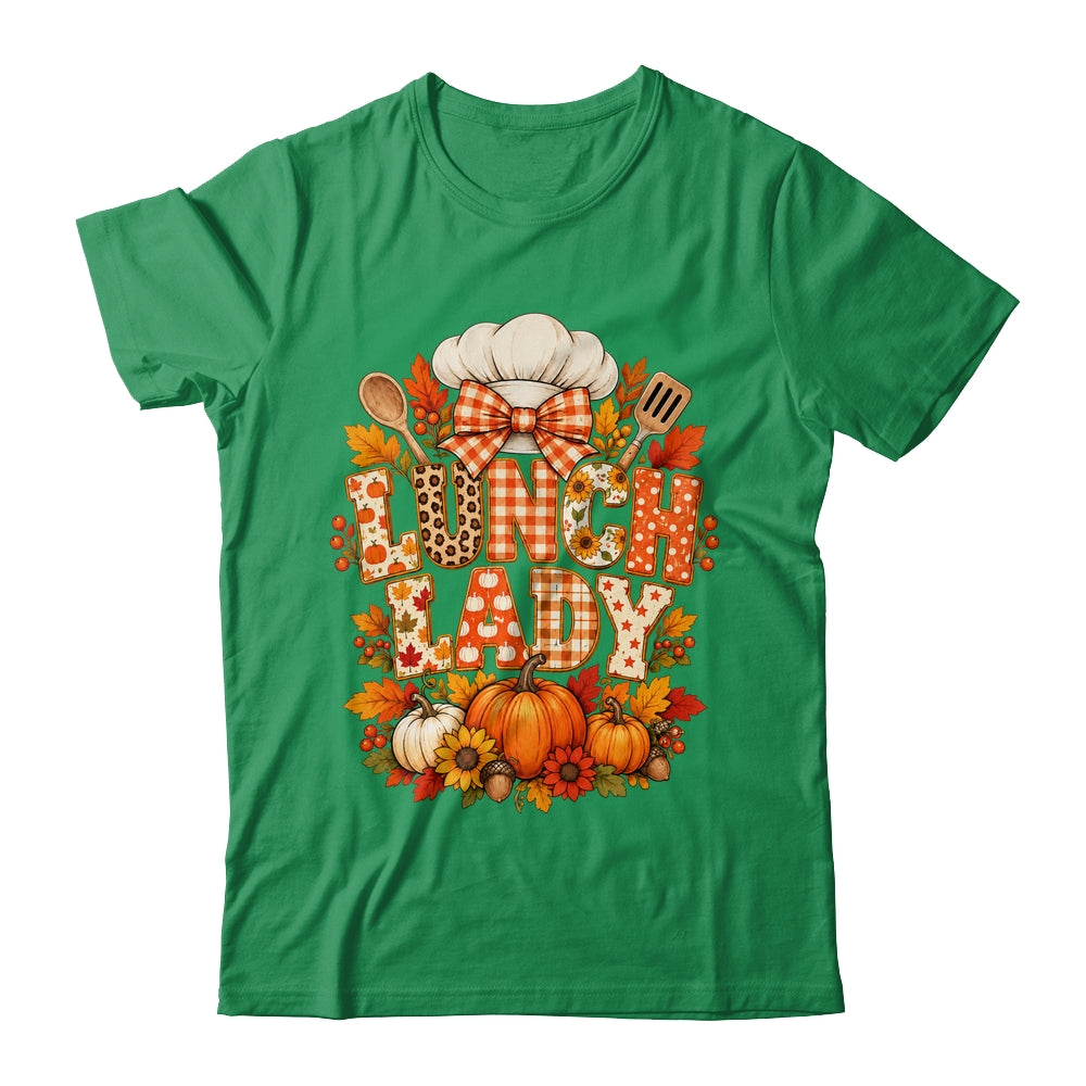 Lunch Lady Fall Thanksgiving Pumpkins Thankful Coquette Shirt & Sweatshirt | siriusteestore