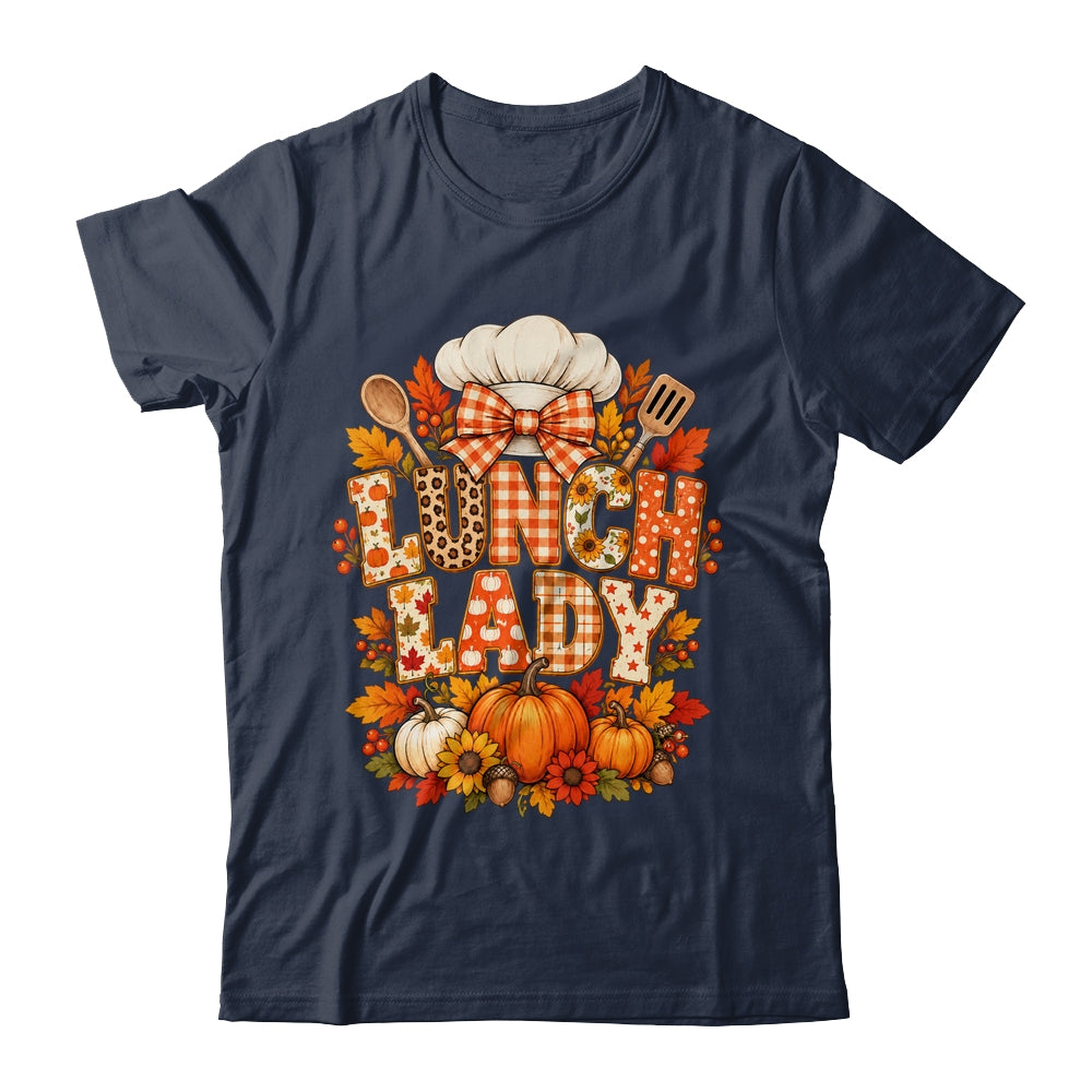 Lunch Lady Fall Thanksgiving Pumpkins Thankful Coquette Shirt & Sweatshirt | siriusteestore