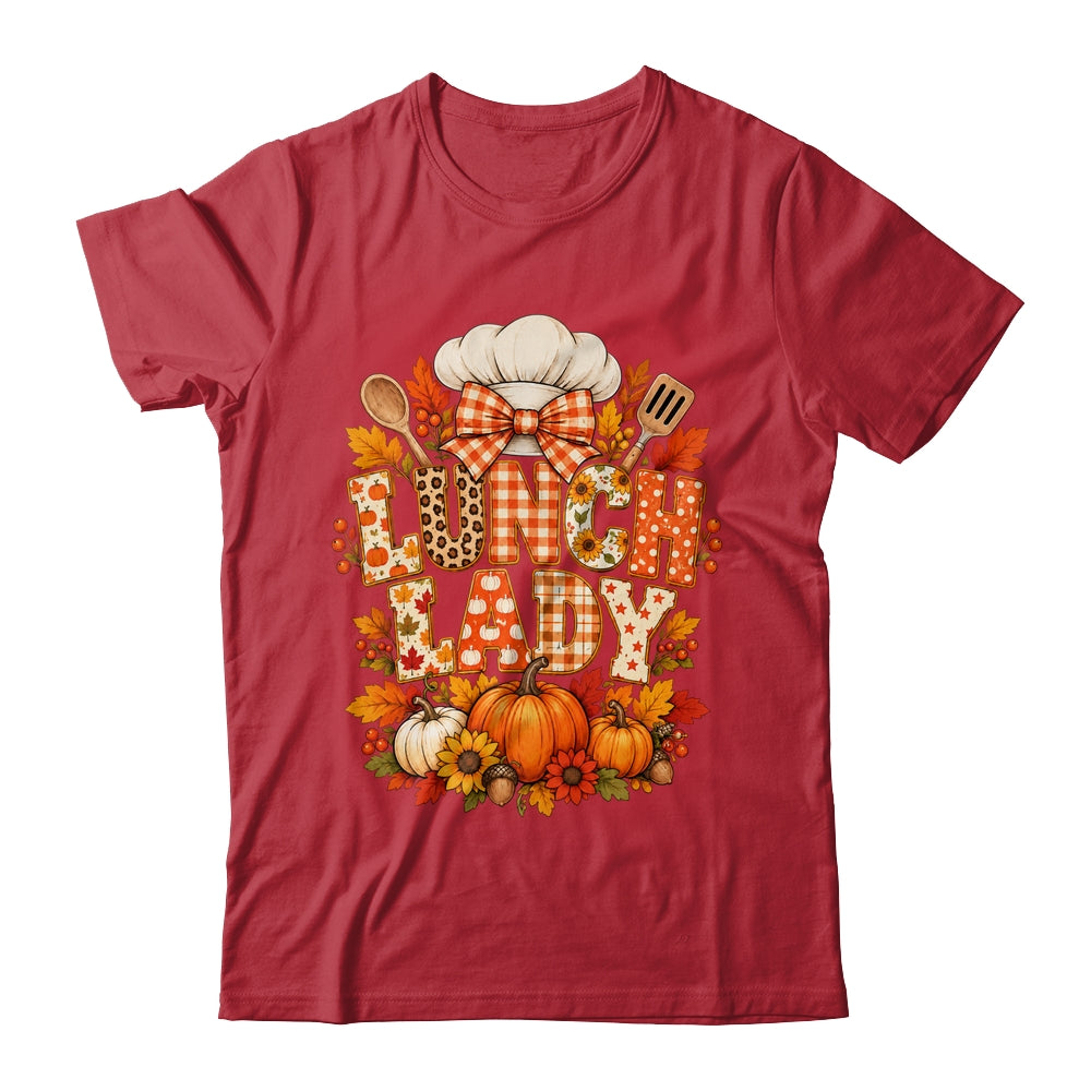 Lunch Lady Fall Thanksgiving Pumpkins Thankful Coquette Shirt & Sweatshirt | siriusteestore