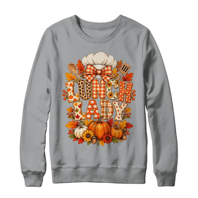Lunch Lady Fall Thanksgiving Pumpkins Thankful Coquette Shirt & Sweatshirt | siriusteestore