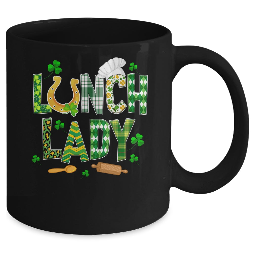Lunch Lady Happy St Patrick's Day Cafeteria Worker Mug | siriusteestore